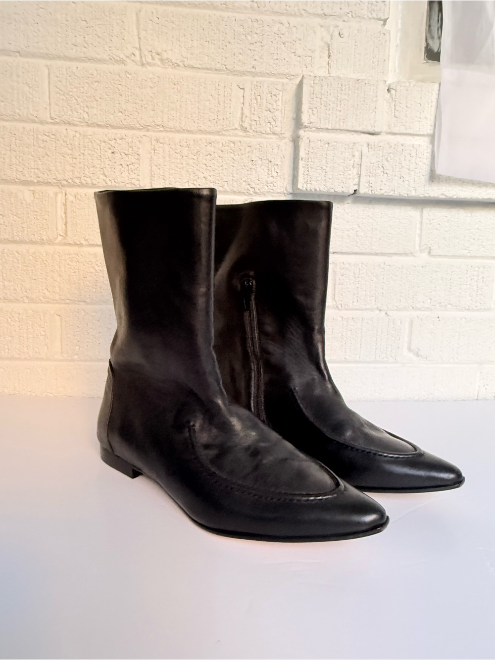 Massimo Rebecchi Black Leather Pointed Ankle Boots